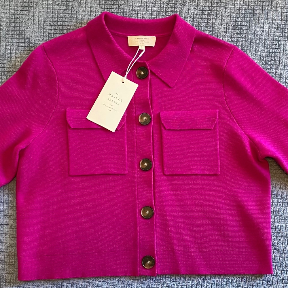 SÉZANE Betty Cardigan in Magenta